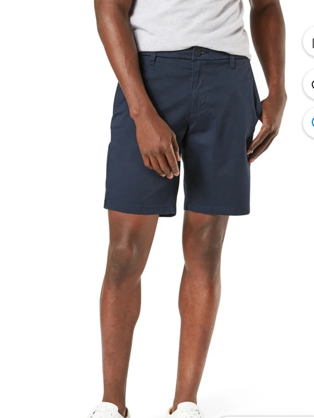 NWT Dockers Men's Navy Blue Supreme Flex Flat Front Ultimate Shorts, Size 44